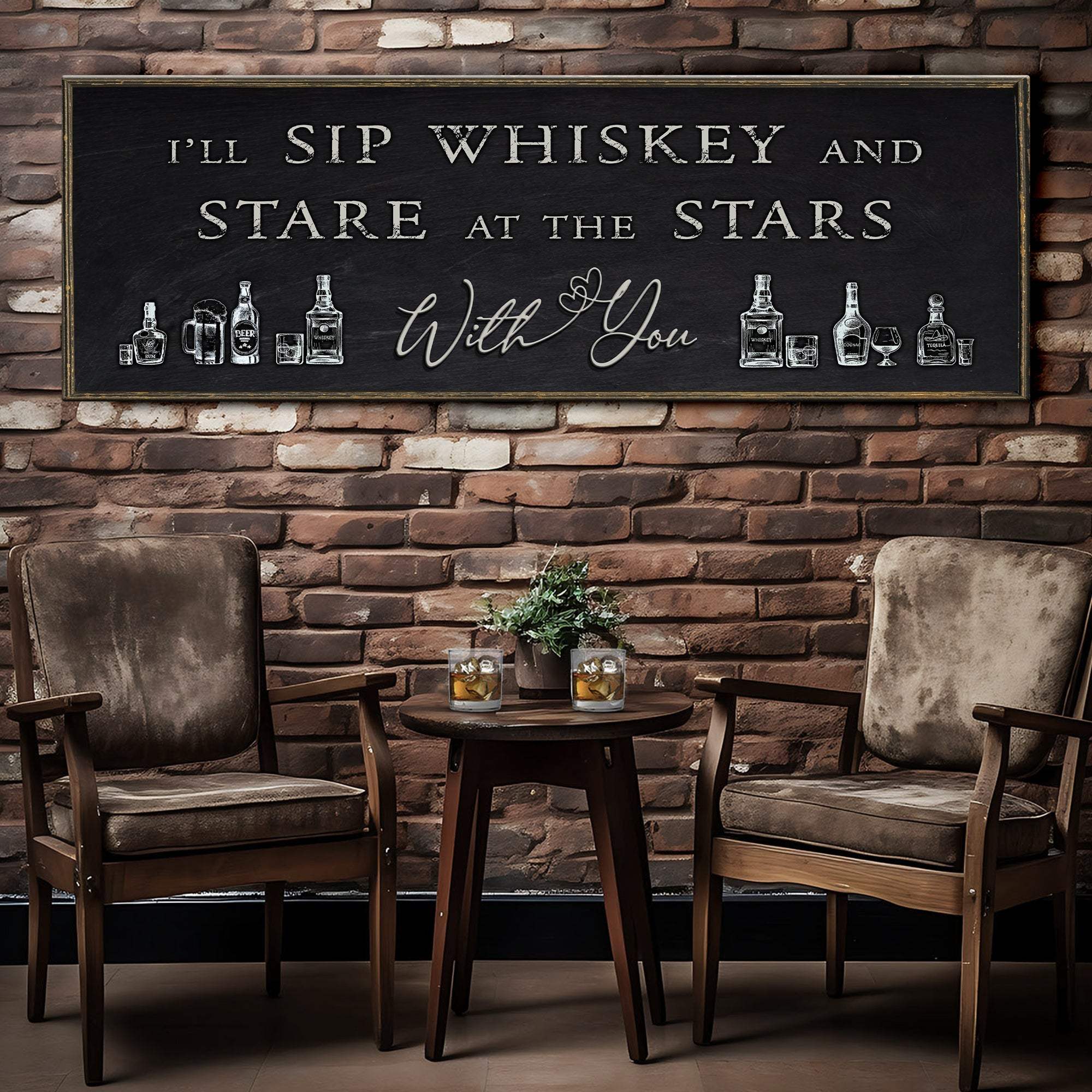 Sip Whiskey With You Bar Sign II - Tailored Canvases - Flyclothing LLC