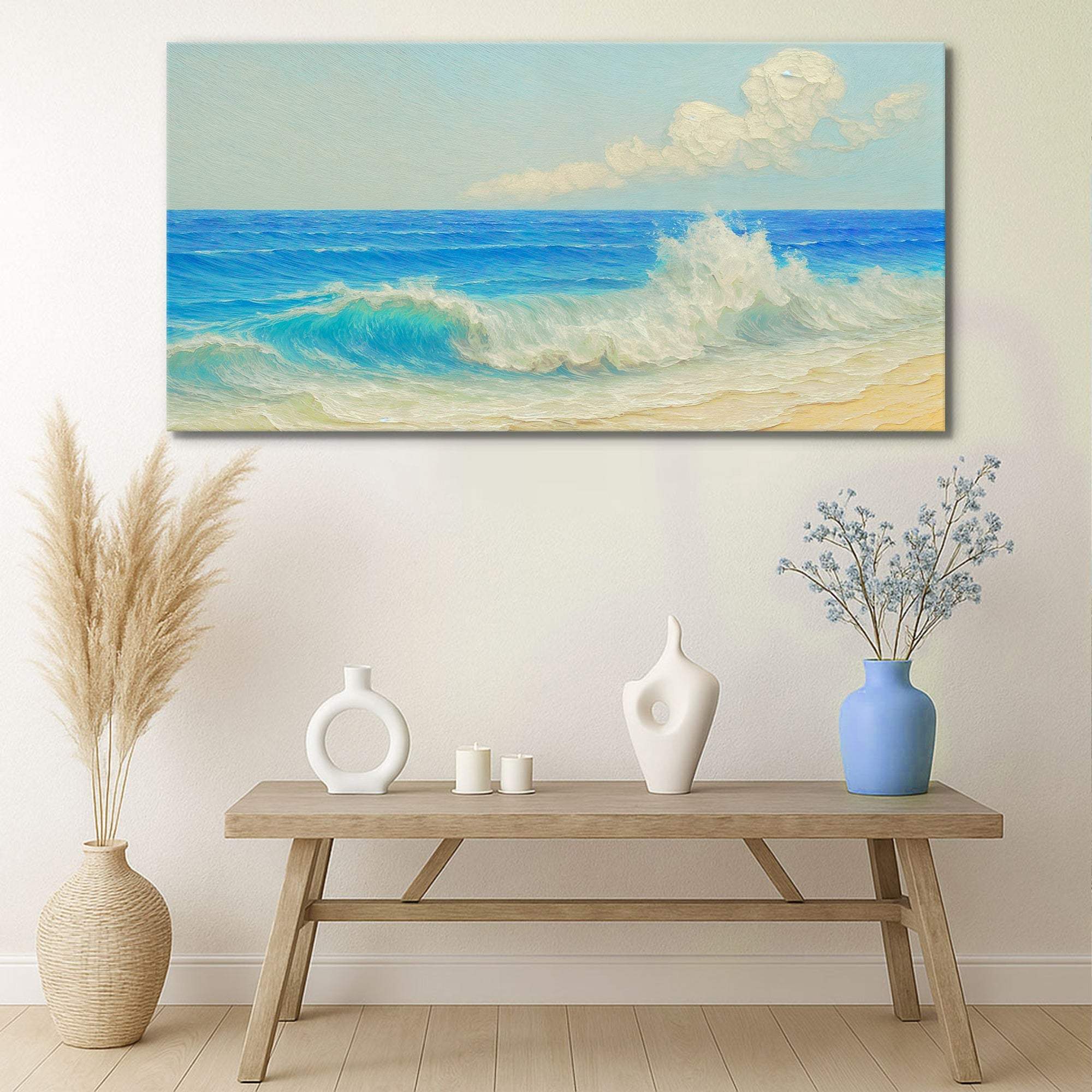 Serene Ocean Wave Coastal Wall Art XIII - Tailored Canvases - Flyclothing LLC