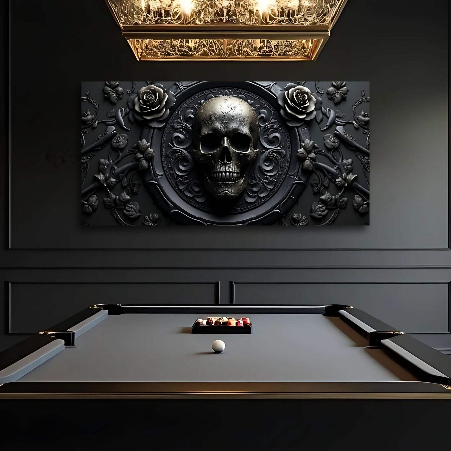 3D Rose and Skull Wall Art VI - Tailored Canvases - Flyclothing LLC