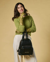 Martina (black) - Italian calf leather women's backpack