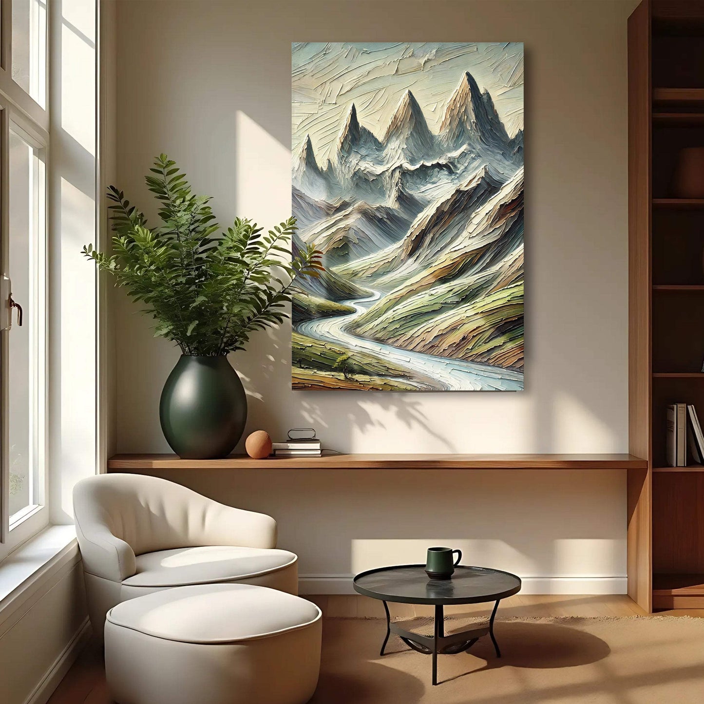 Abstract Mountain and River Landscape Wall Art II - Tailored Canvases - Flyclothing LLC