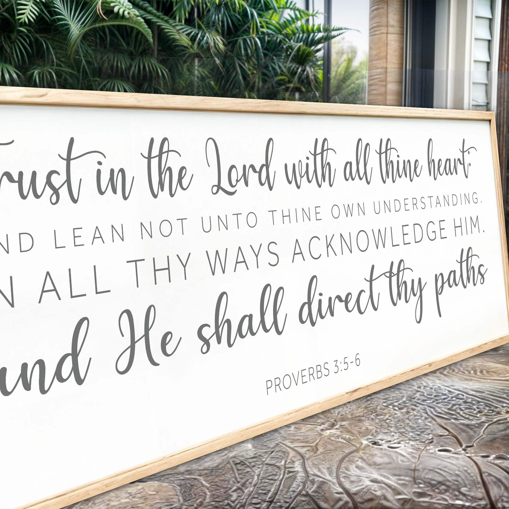 Proverbs 3:5-6 Faith Wall Sign - Tailored Canvases - Flyclothing LLC