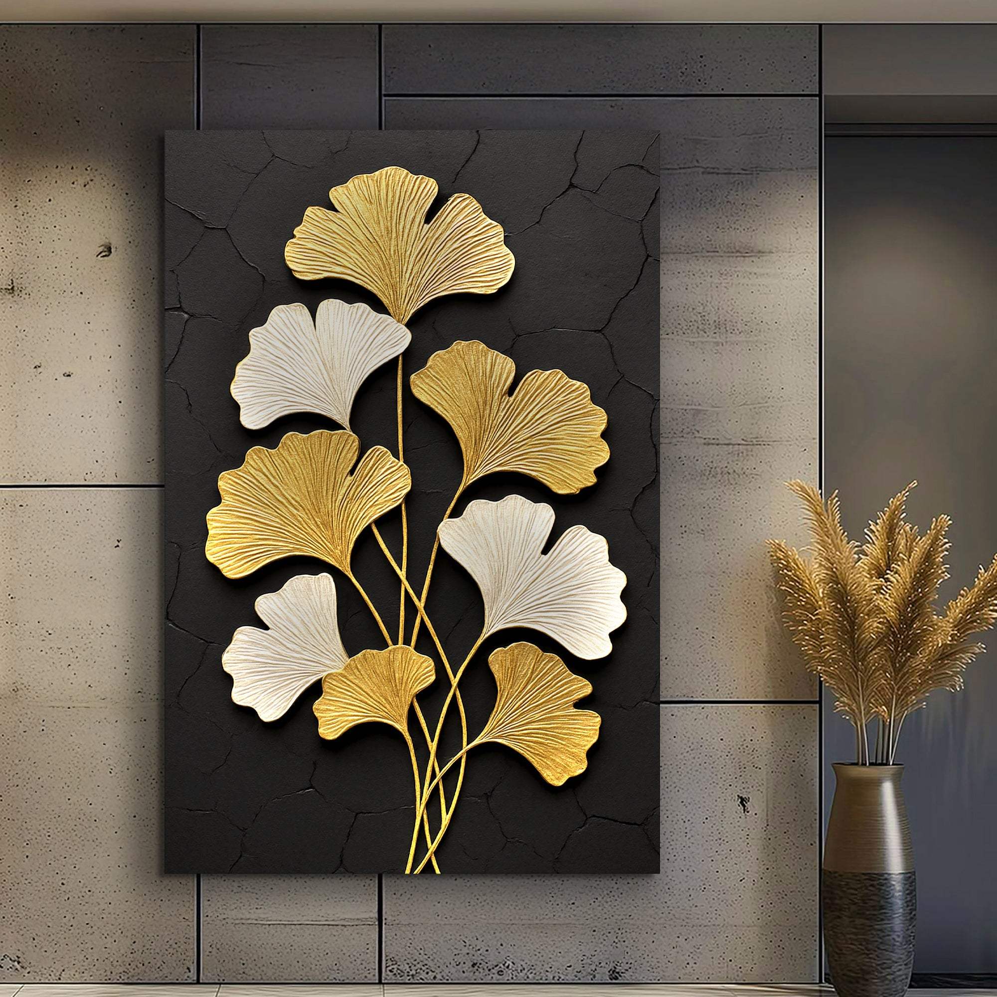 Golden Ginkgo Wall Art - Tailored Canvases - Flyclothing LLC
