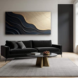 Black And Gold Minimalist Abstract VII - Tailored Canvases - Flyclothing LLC