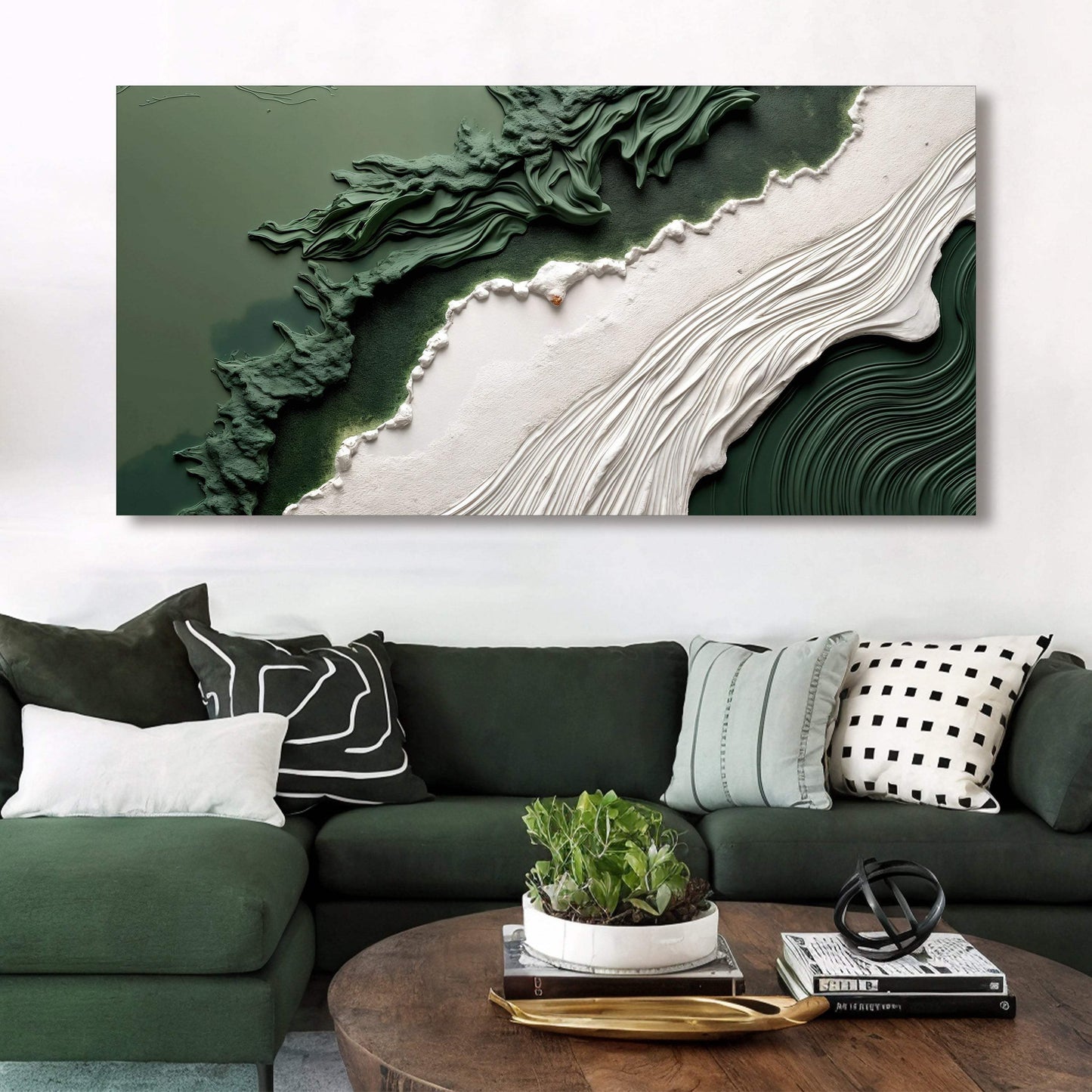 Green Rivers Abstract Wall Art VI - Tailored Canvases - Flyclothing LLC
