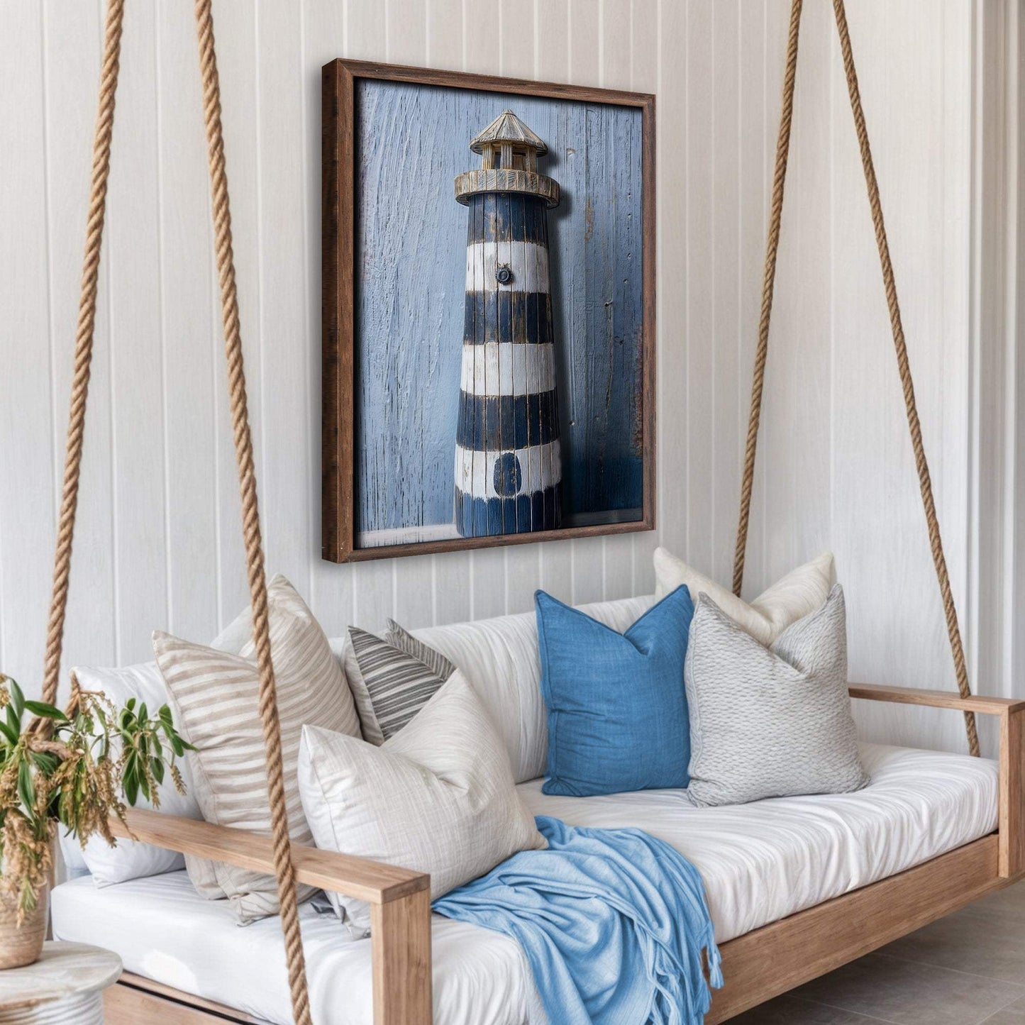 Wooden Lighthouse Coastal Wall Art - Tailored Canvases - Flyclothing LLC