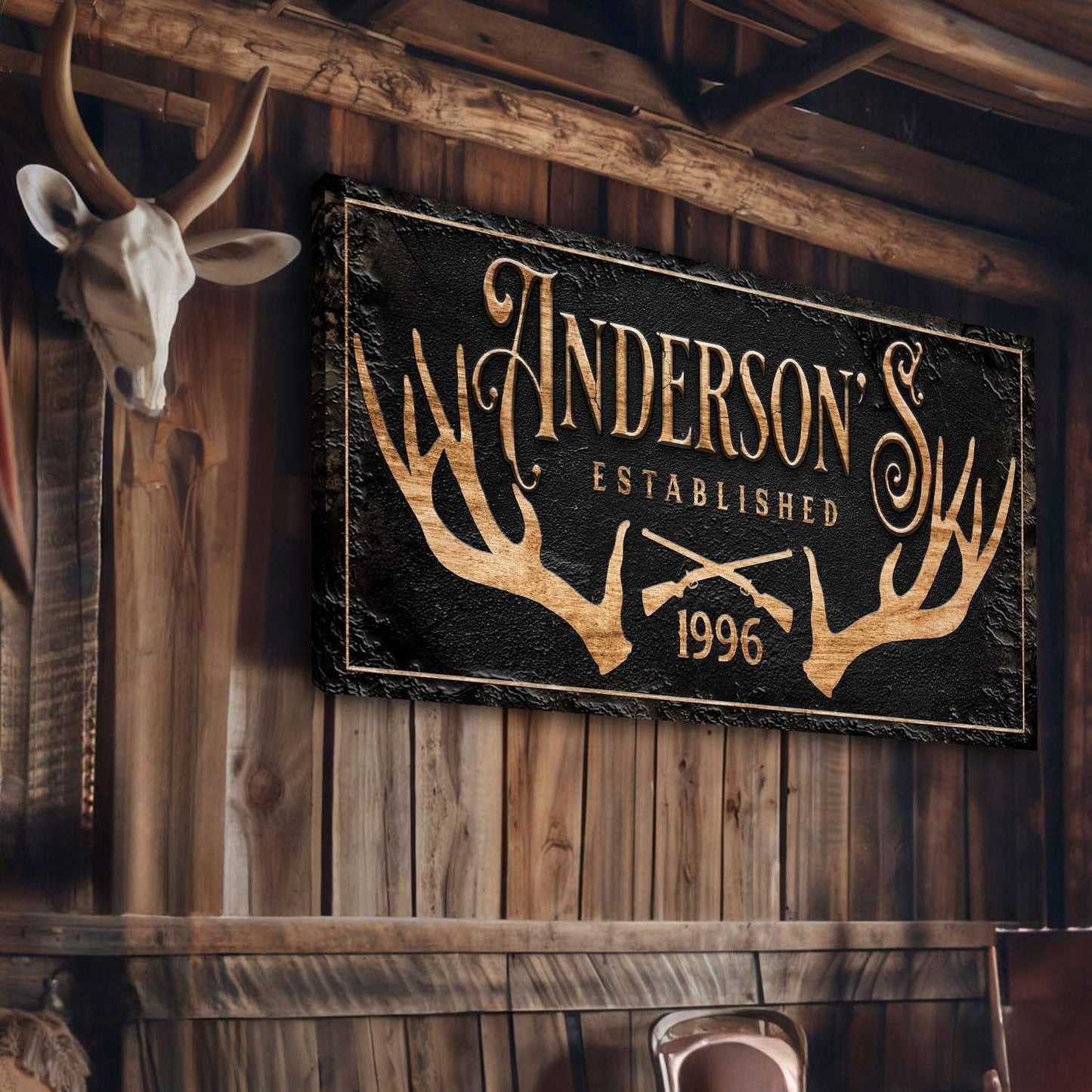 Personalized Family Antler Sign II - Tailored Canvases - Flyclothing LLC