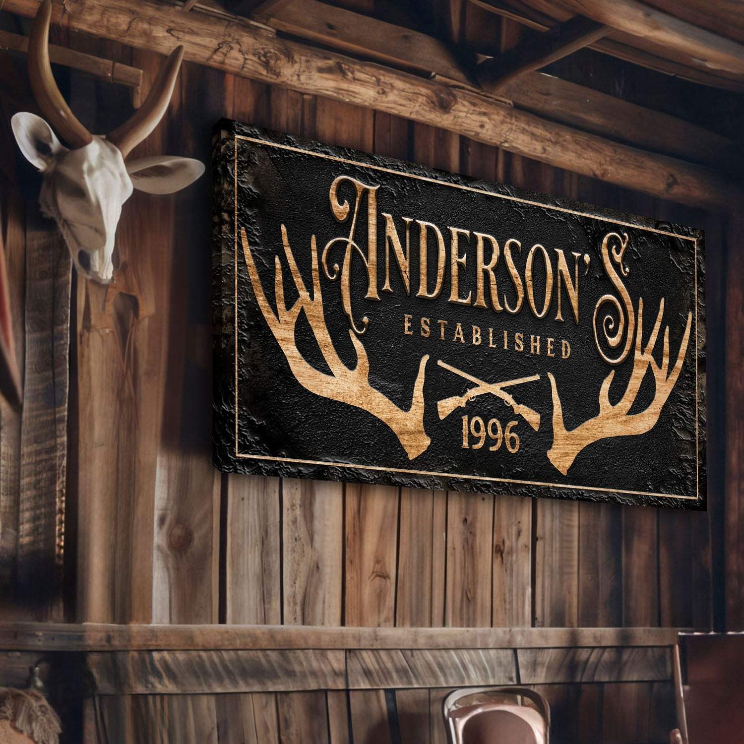 Personalized Family Antler Sign II - Tailored Canvases - Flyclothing LLC