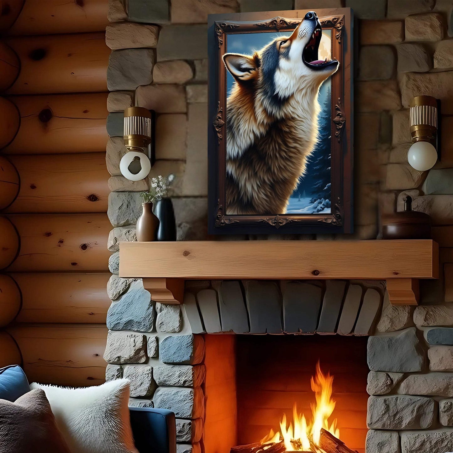 3D Wolf Wall Art - Tailored Canvases - Flyclothing LLC