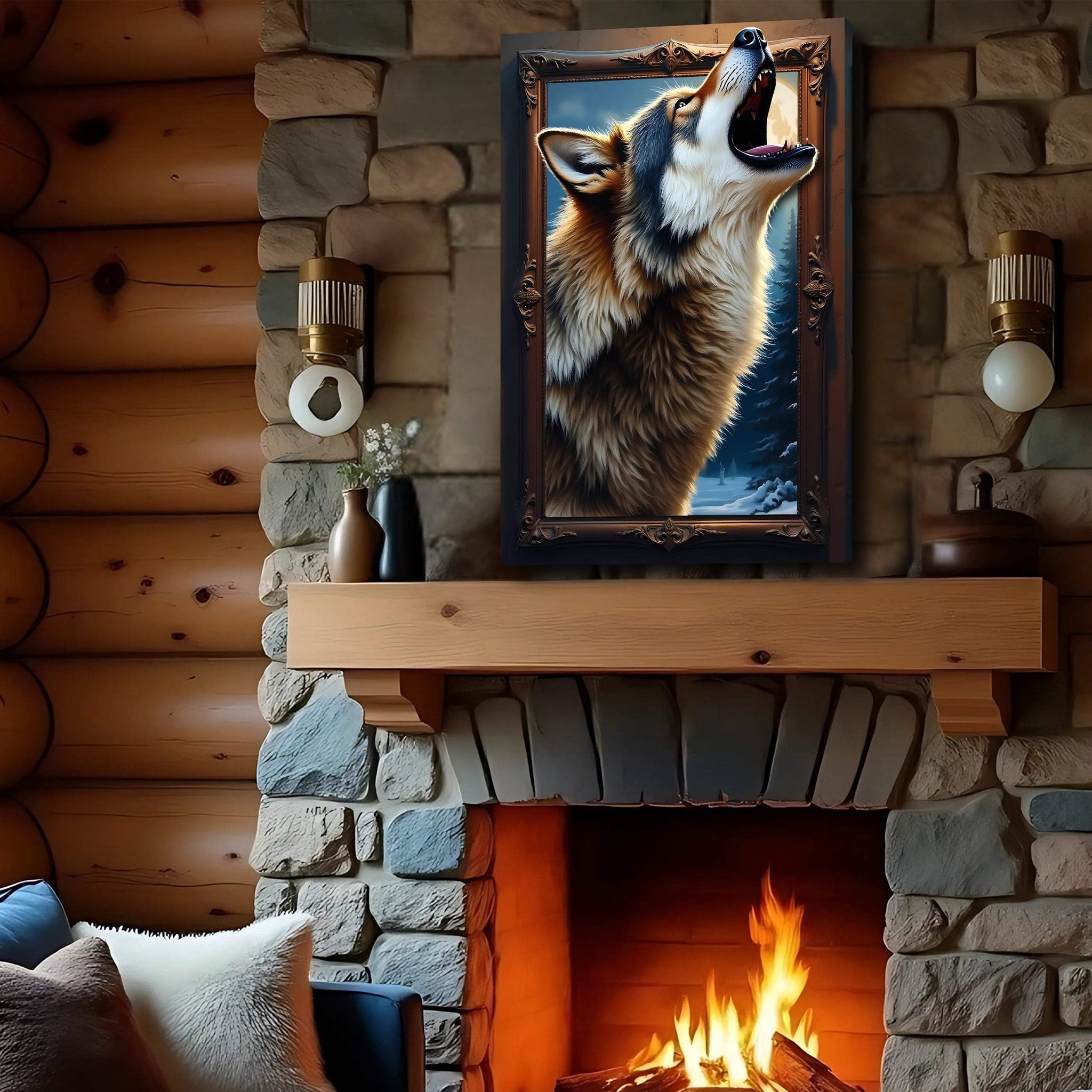 3D Wolf Wall Art - Tailored Canvases - Flyclothing LLC