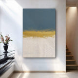 Minimalist Blue and Gold Wall Art - Tailored Canvases - Flyclothing LLC