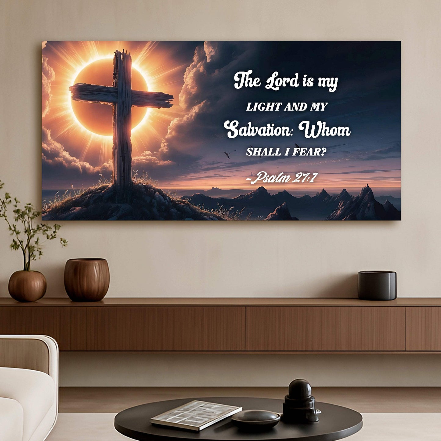 Psalm 27:1 - The Lord Is My Light and My Salvation Faith Sign - Tailored Canvases - Flyclothing LLC