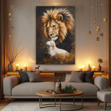 Lion And Sheep Faith Wall Art - Tailored Canvases - Flyclothing LLC
