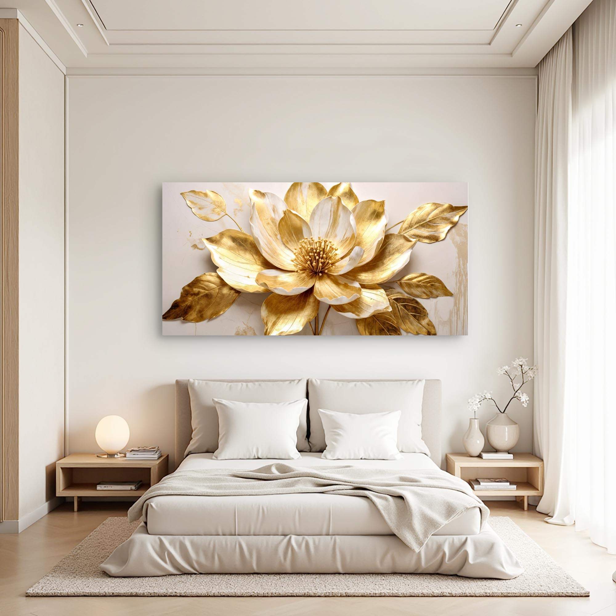 Golden Dandelion Minimalist Abstract Wall Art VIII - Tailored Canvases - Flyclothing LLC
