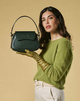 Ottavia (green) - Italian calf leather women's crossbody bag (with shoulder strap)