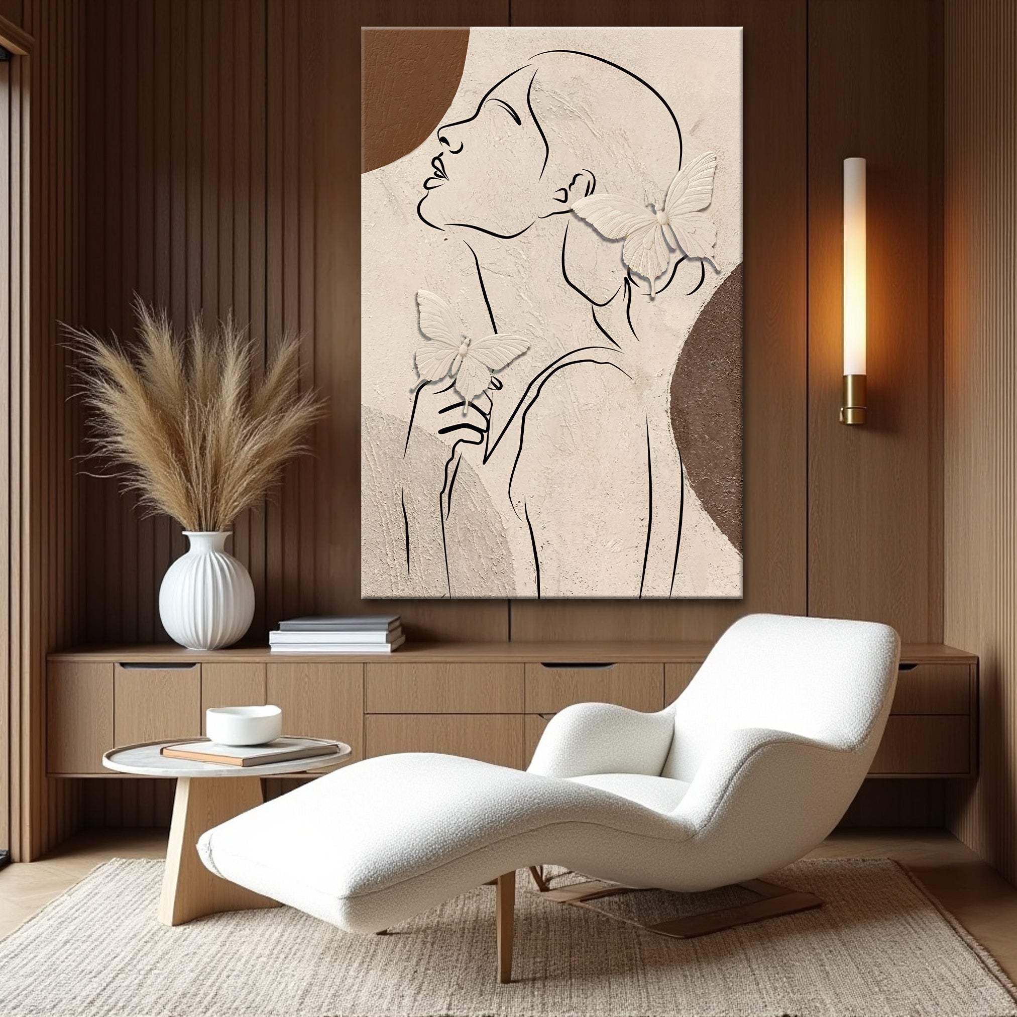 Minimalist Woman Line Art Canvas Wall Art - Tailored Canvases - Flyclothing LLC
