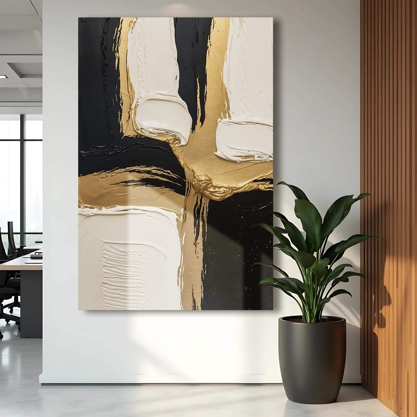 Black White and Gold Wall Art - Tailored Canvases - Flyclothing LLC