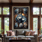 3D Wolf Collage Wall Art III - Tailored Canvases - Flyclothing LLC