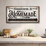 Happiness Is Homemade With Love And Butter Sign - Tailored Canvases - Flyclothing LLC
