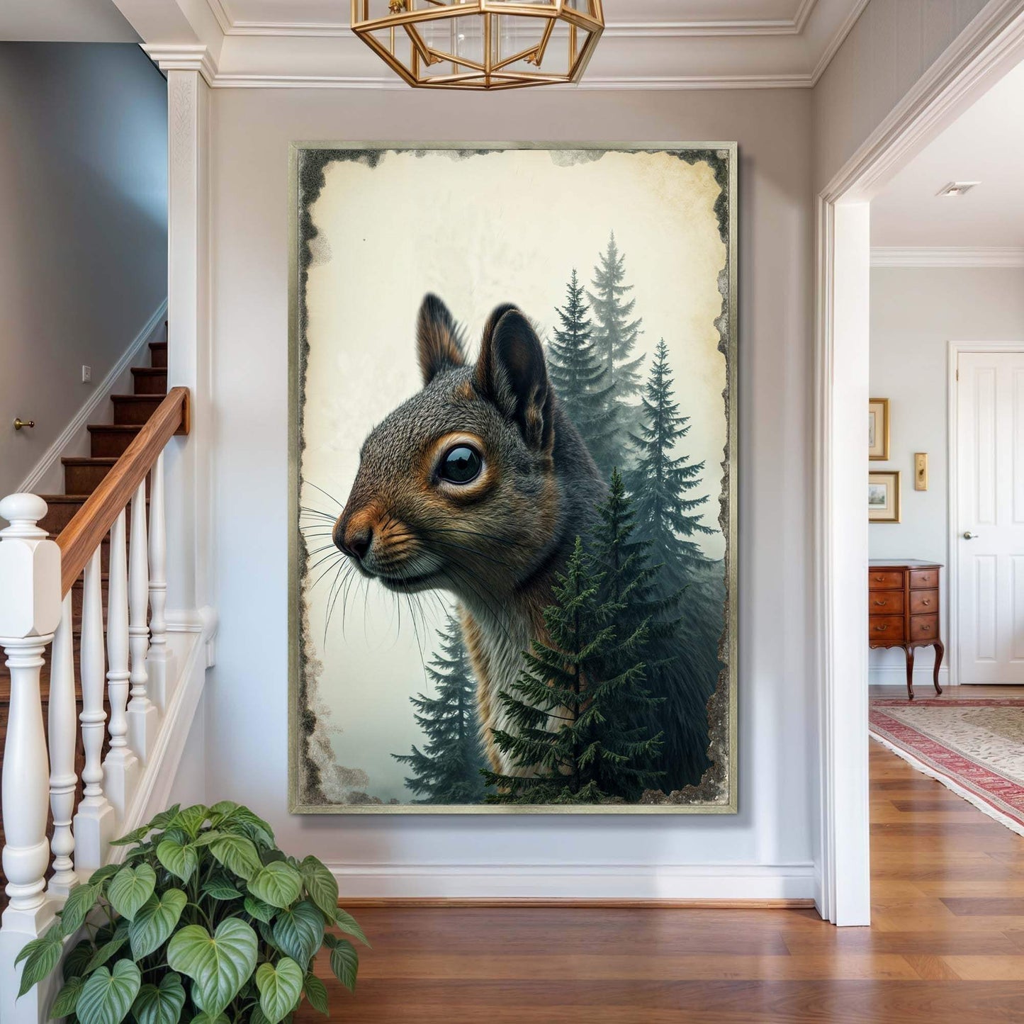 Squirrel Double Exposure Wall Art - Tailored Canvases - Flyclothing LLC