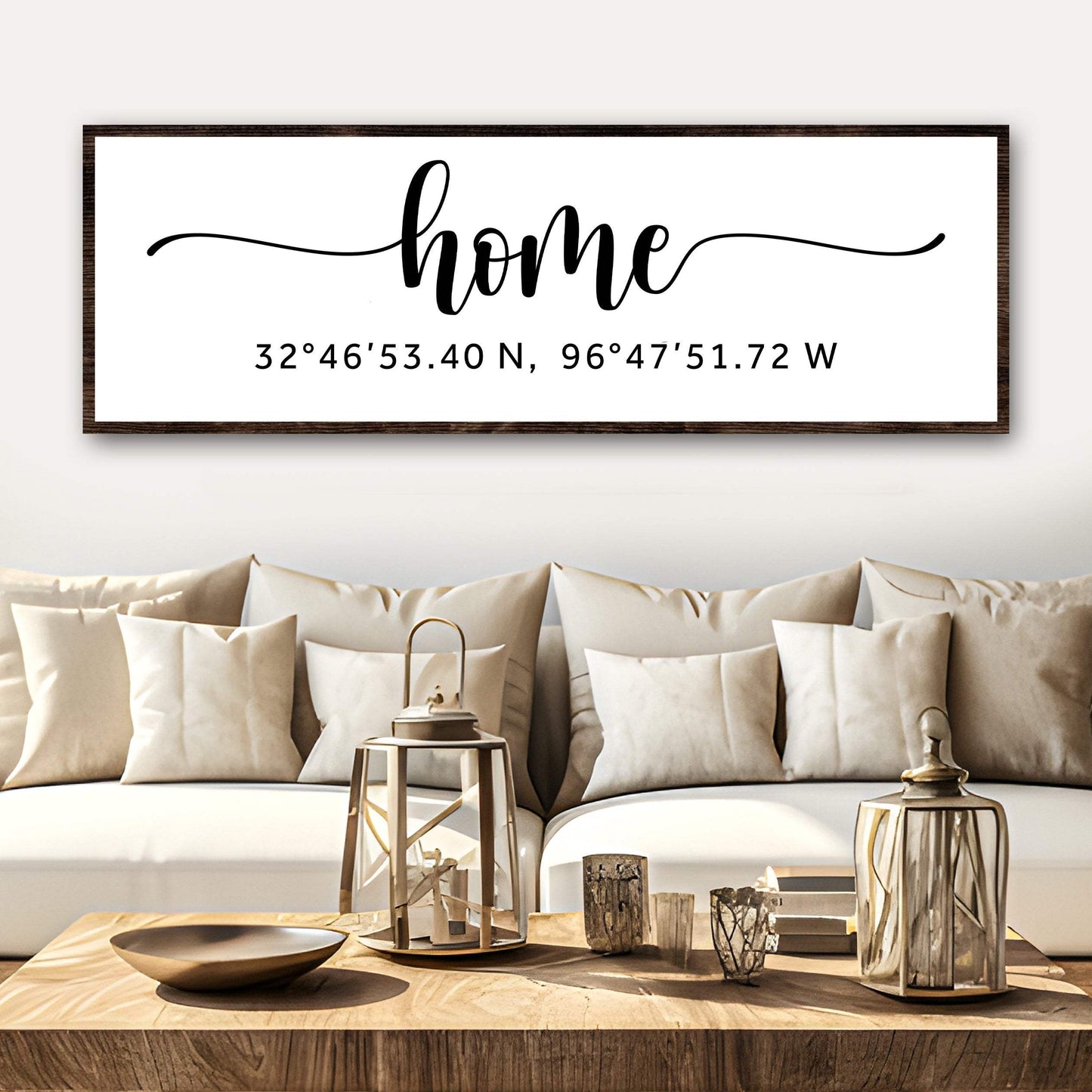Family Home Coordinates Sign - Tailored Canvases - Flyclothing LLC