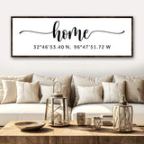 Family Home Coordinates Sign - Tailored Canvases - Flyclothing LLC