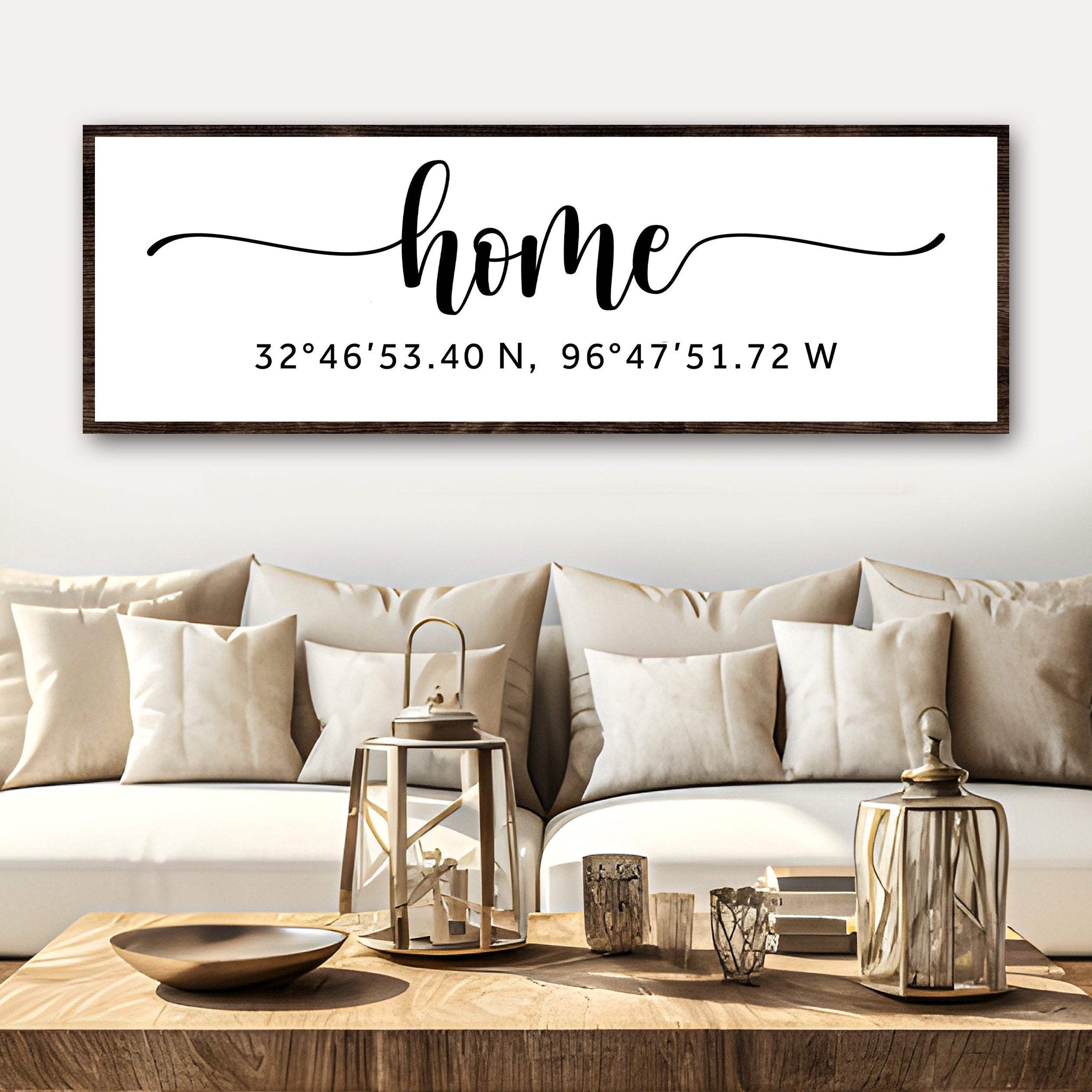 Family Home Coordinates Sign - Tailored Canvases - Flyclothing LLC