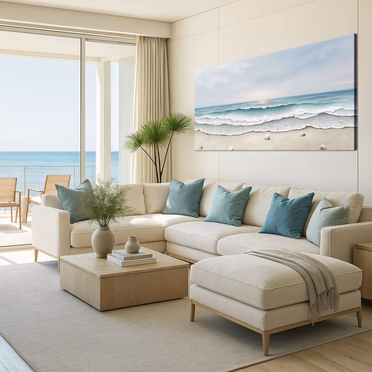 Serene Ocean Wave Coastal Wall Art III - Tailored Canvases - Flyclothing LLC