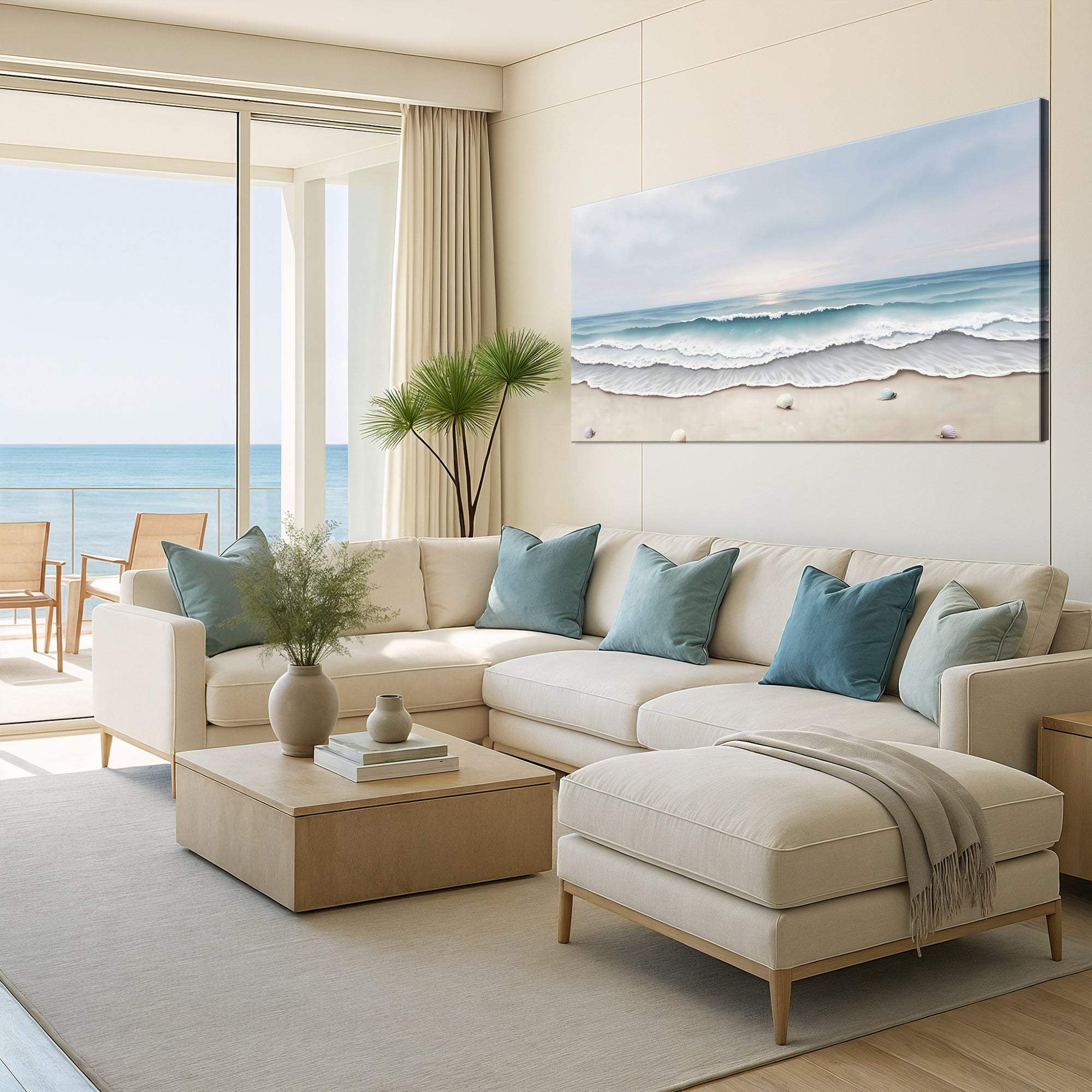 Serene Ocean Wave Coastal Wall Art III - Tailored Canvases - Flyclothing LLC