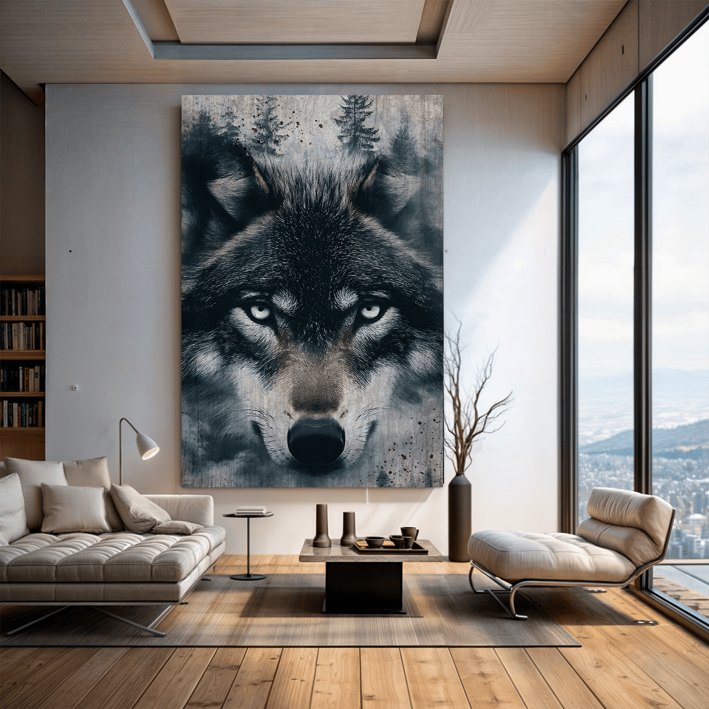 Wolf Double Exposure Wall Art III - Tailored Canvases - Flyclothing LLC