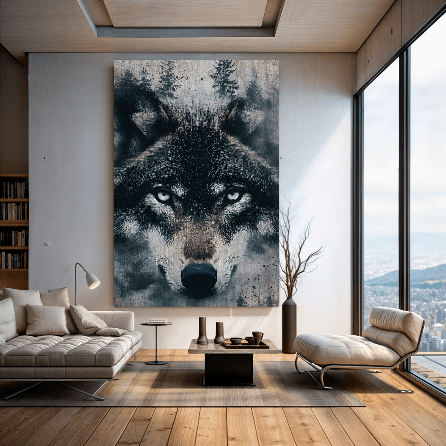 Wolf Double Exposure Wall Art III - Tailored Canvases - Flyclothing LLC