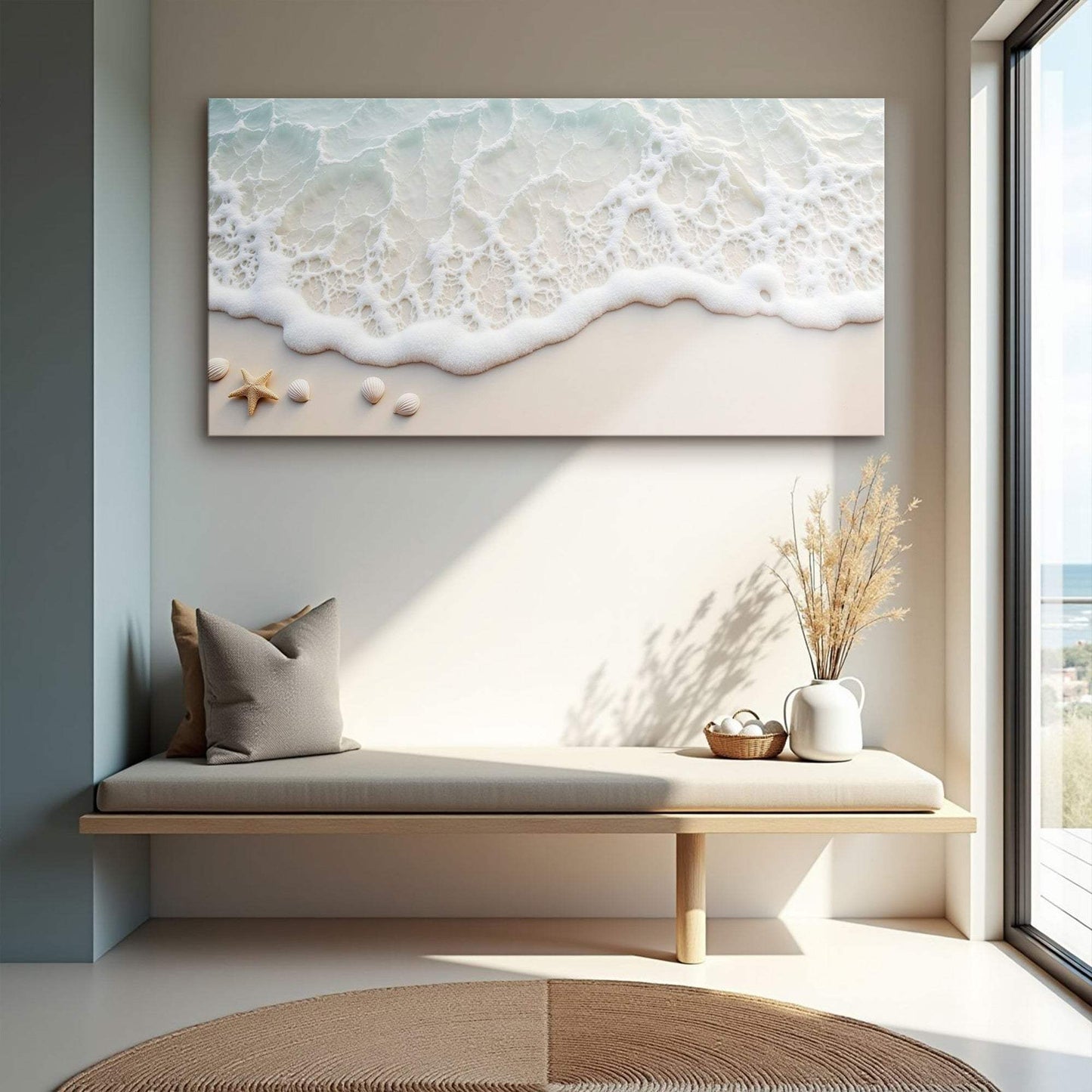 Serene Ocean Wave Coastal Wall Art X - Tailored Canvases - Flyclothing LLC