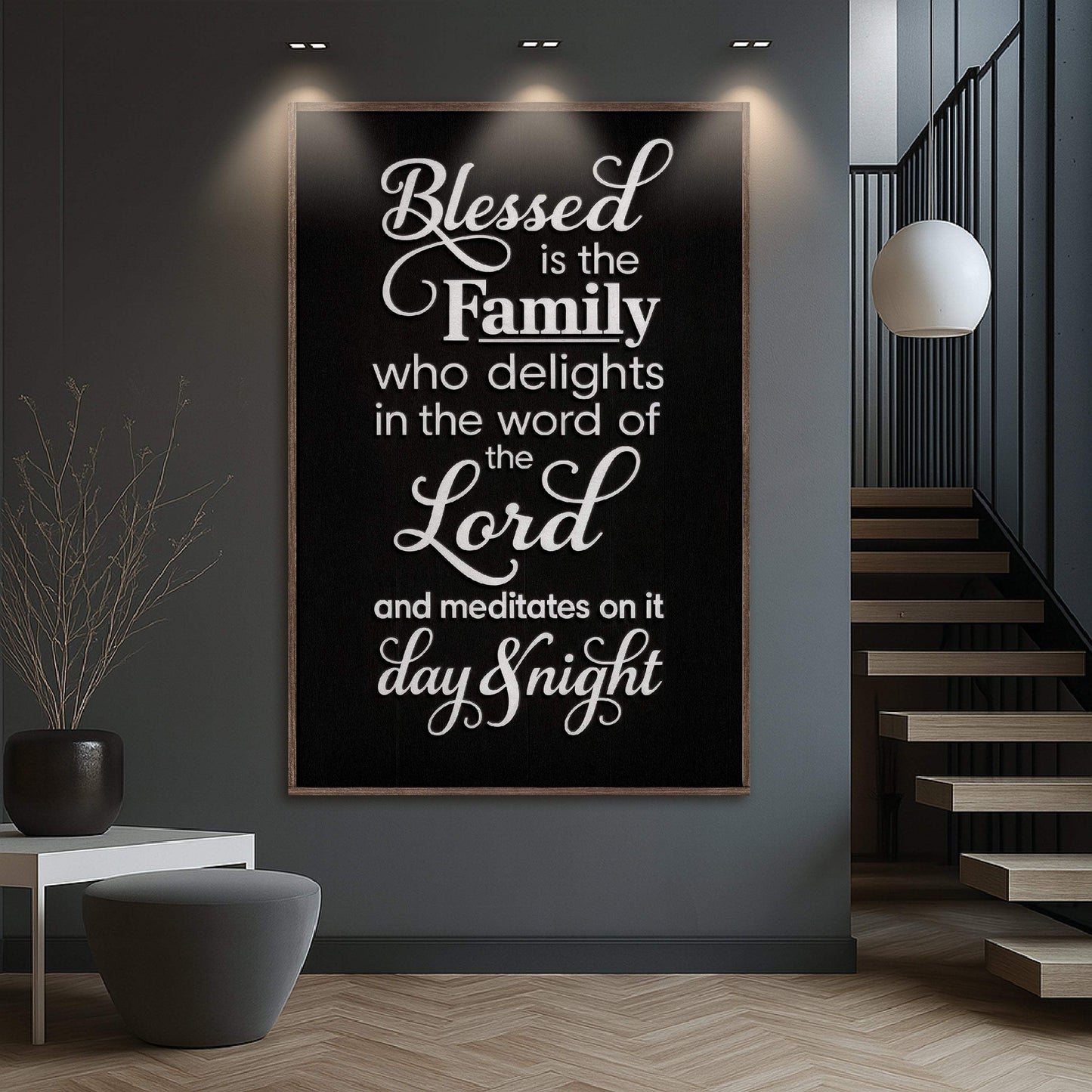 Blessed Is The Family Faith Sign II - Tailored Canvases - Flyclothing LLC