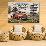 Personalized Family Farmhouse Old Truck Wall Art - Tailored Canvases - Flyclothing LLC
