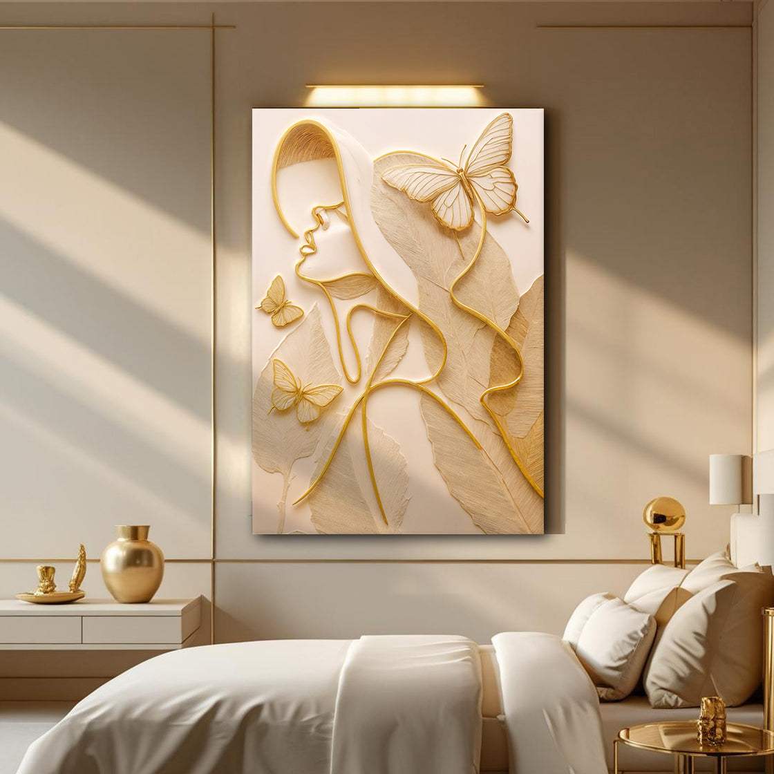 Minimalist Woman Line Wall Art - Tailored Canvases - Flyclothing LLC