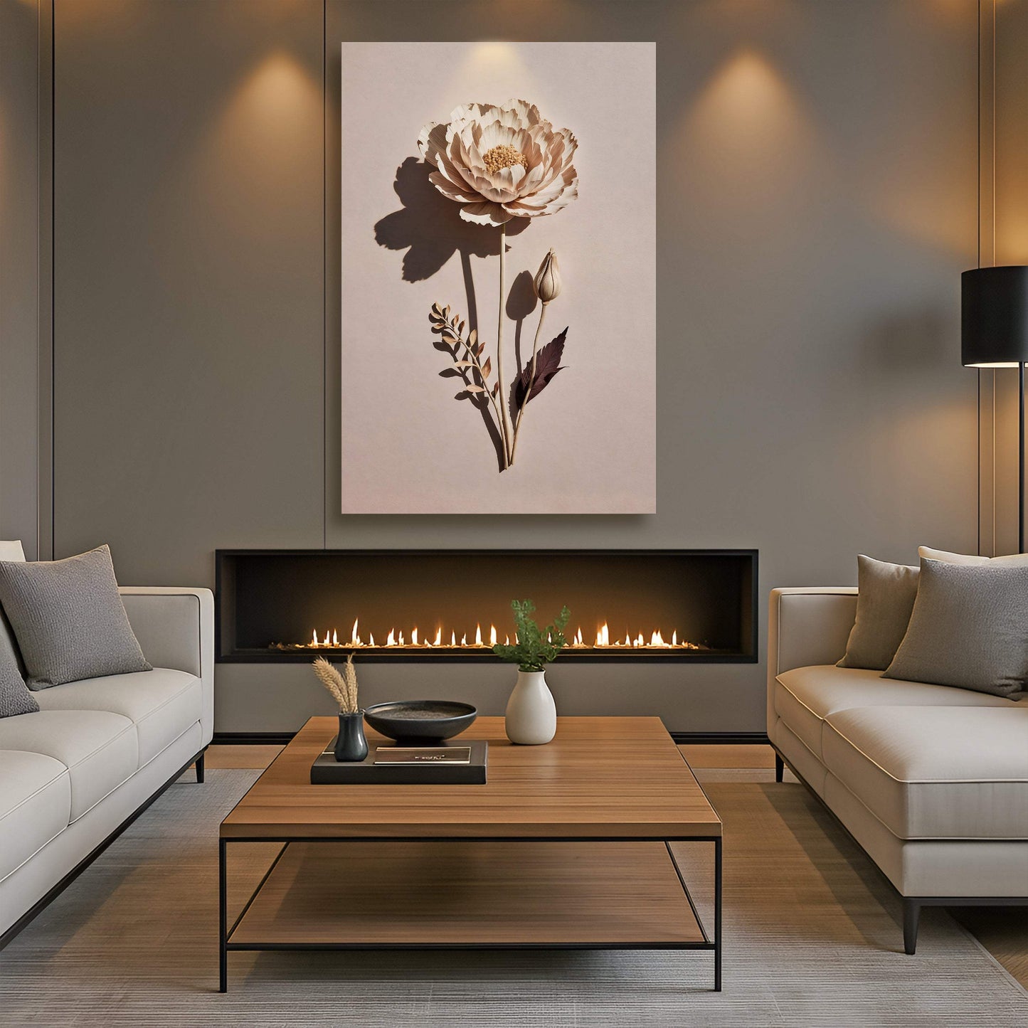 Minimalist Lone Flower Wall Art - Tailored Canvases - Flyclothing LLC