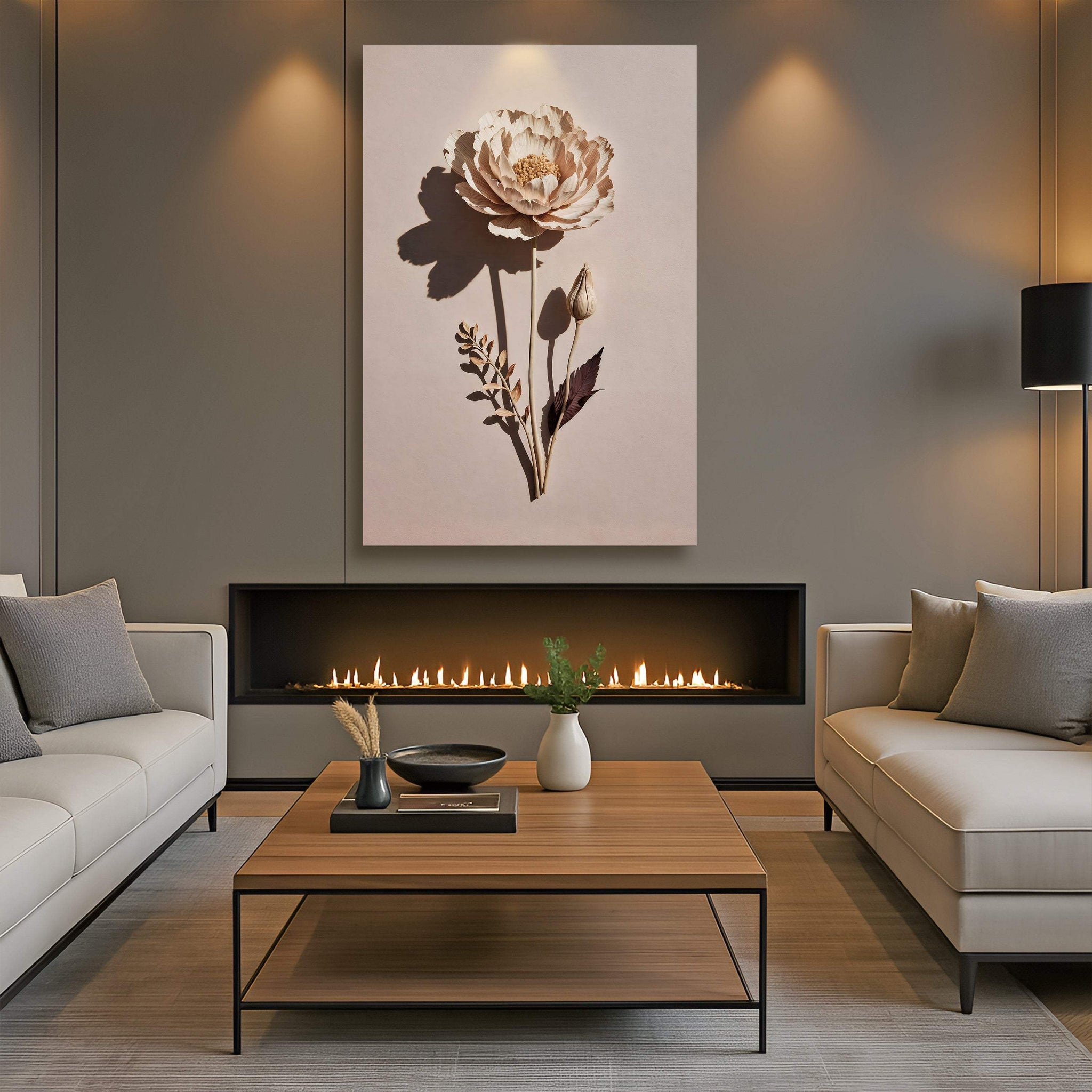 Minimalist Lone Flower Wall Art - Tailored Canvases - Flyclothing LLC