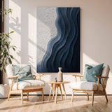 Abstract Minimalist Wave Impasto Wall Art - Tailored Canvases - Flyclothing LLC