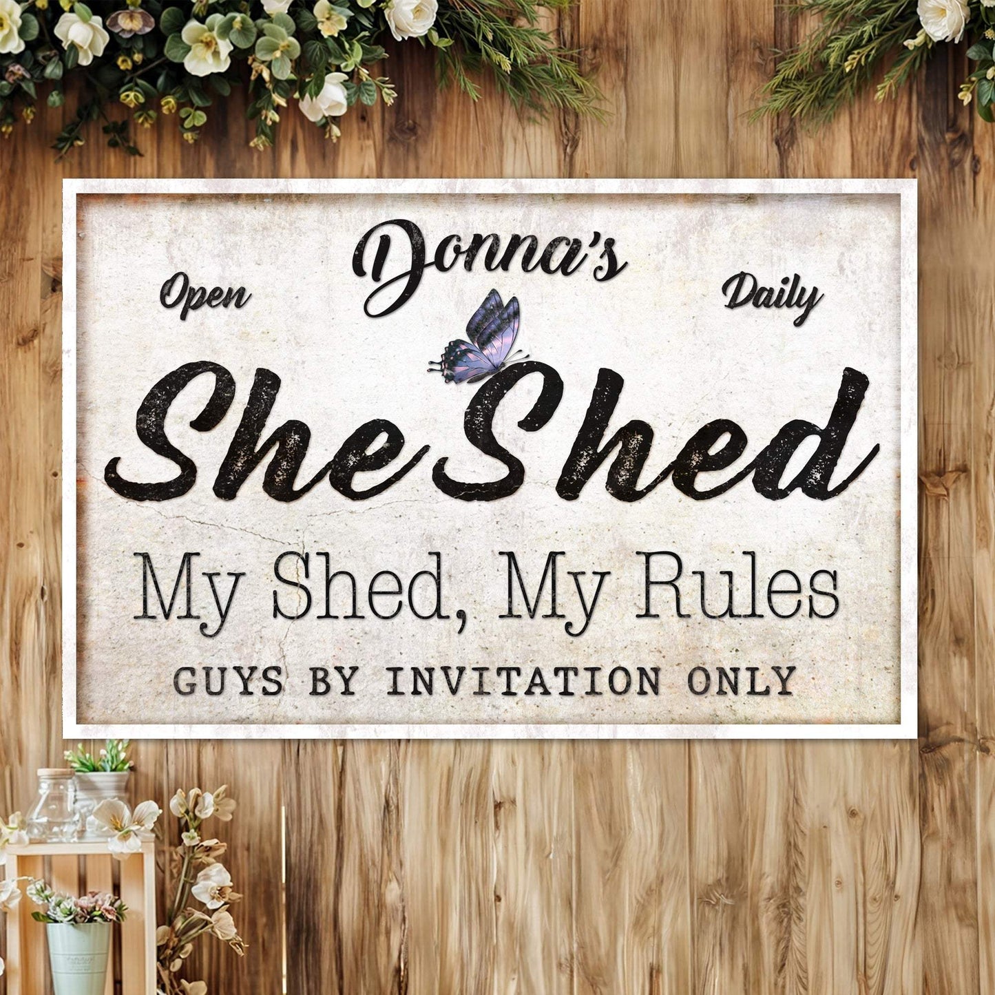 Personalized She Shed Sign XIX - Tailored Canvases - Flyclothing LLC