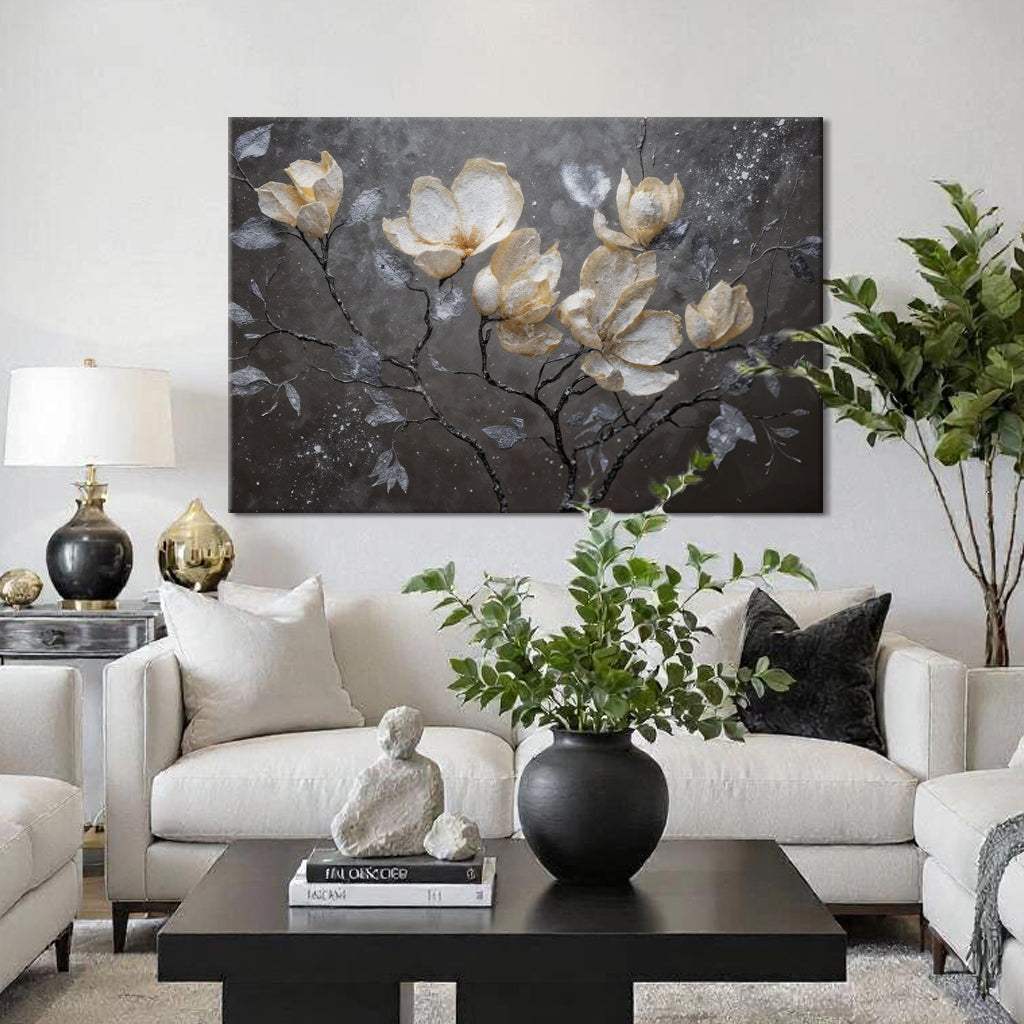 Midnight Magnolias Wall Art - Tailored Canvases - Flyclothing LLC