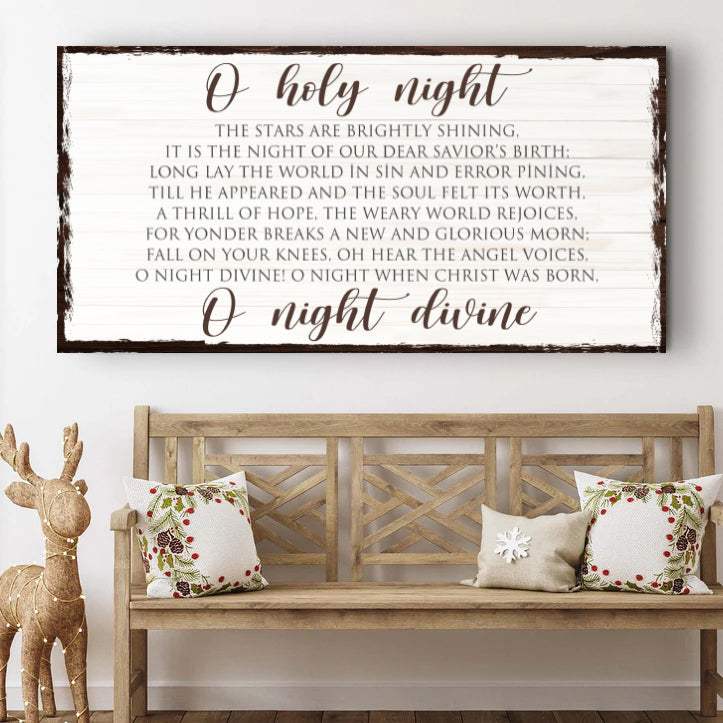 O Holy Night Christmas Sign II - Tailored Canvases - Flyclothing LLC