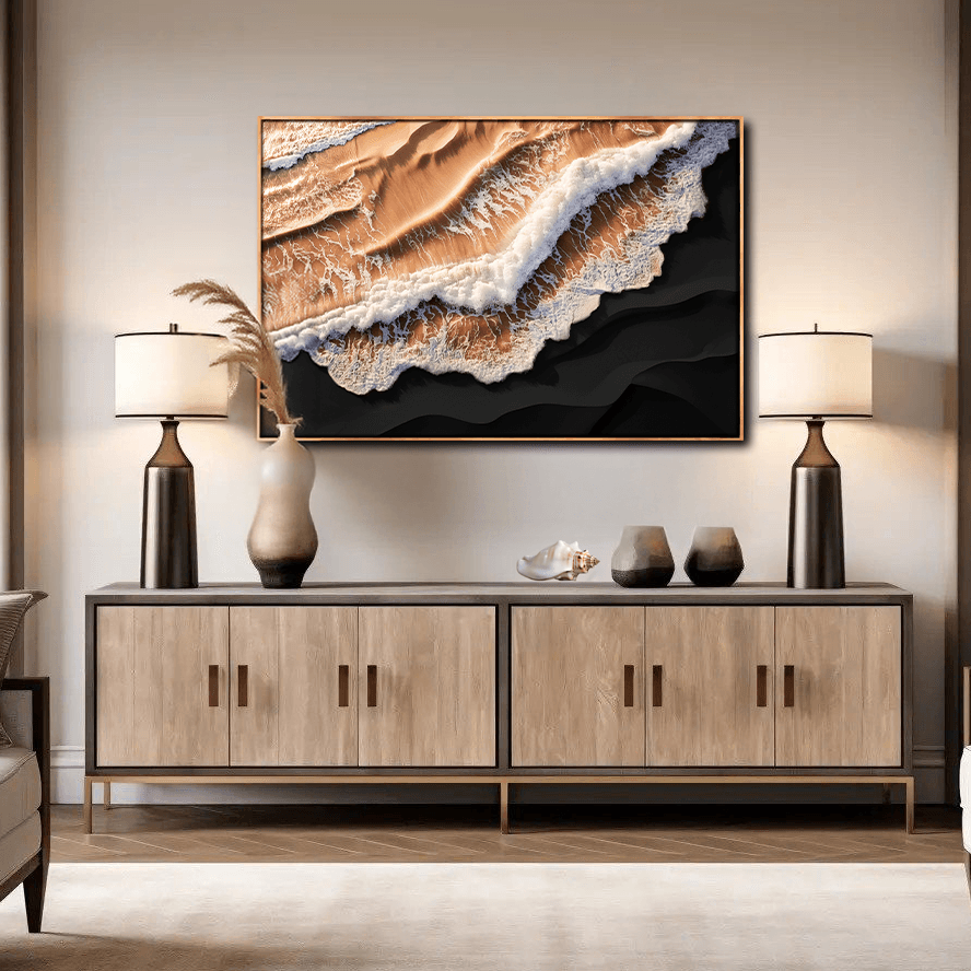 Amber Ocean Waves Wall Art - Tailored Canvases - Flyclothing LLC