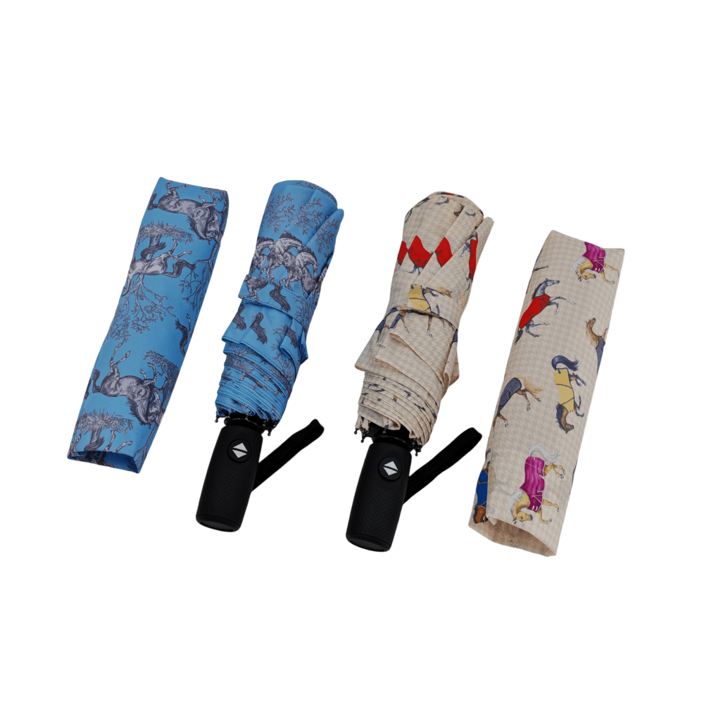 AWST Int'l Lila Compact Umbrella-Horses in Blankets - Breeches.com - Flyclothing LLC
