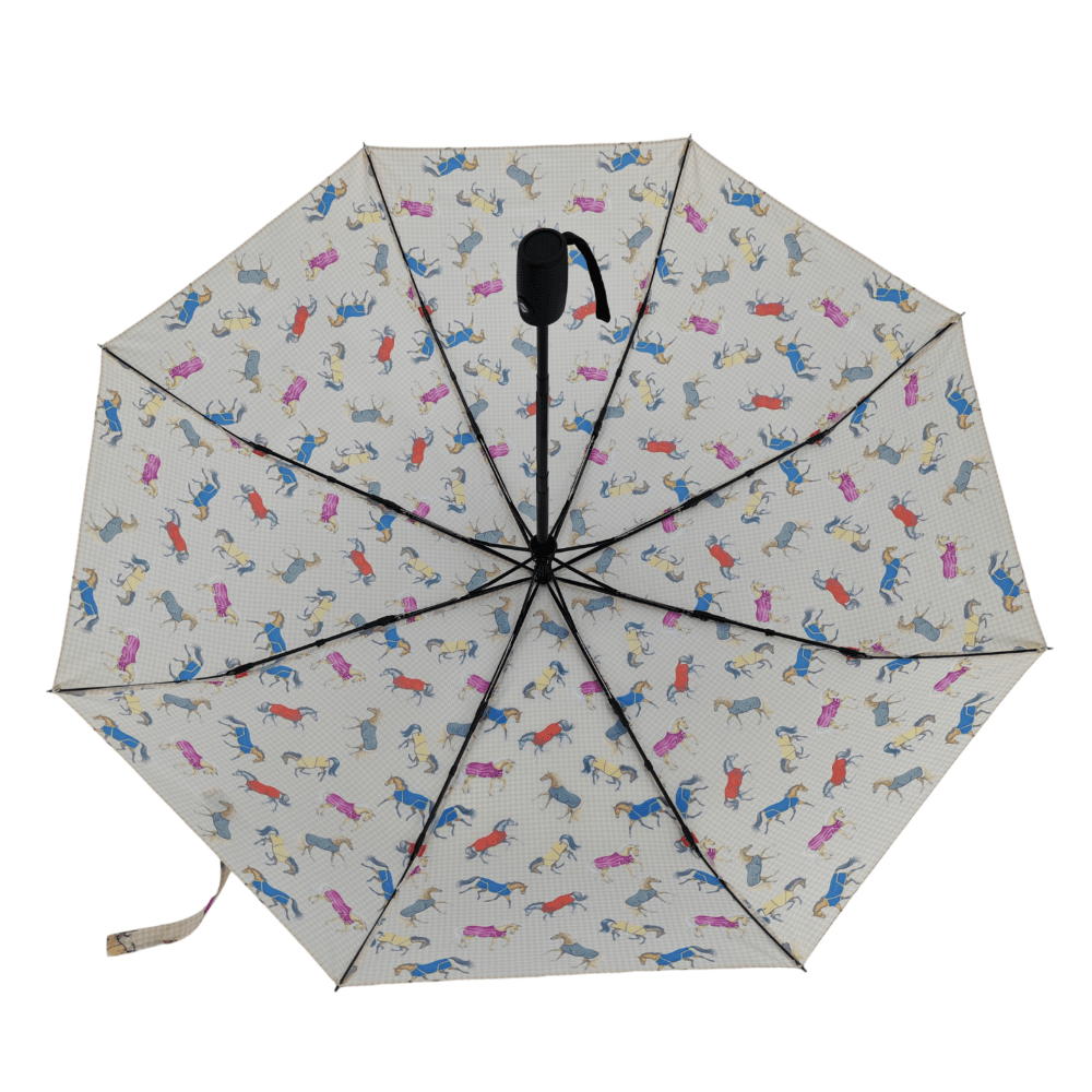 AWST Int'l Lila Compact Umbrella-Horses in Blankets - Breeches.com - Flyclothing LLC