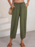 Full Size Drawtising Cropped Jogger Pants Plus Size - Trendsi