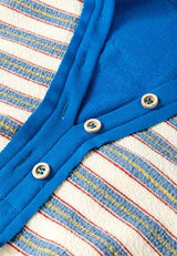 Striped Johnny Collar Long Sleeve Sweatshirt - Trendsi - Flyclothing LLC