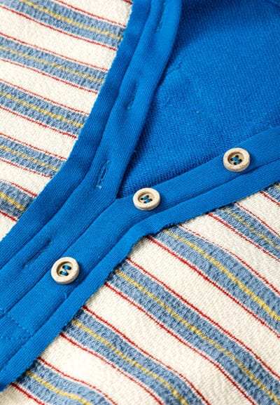 Striped Johnny Collar Long Sleeve Sweatshirt - Trendsi - Flyclothing LLC