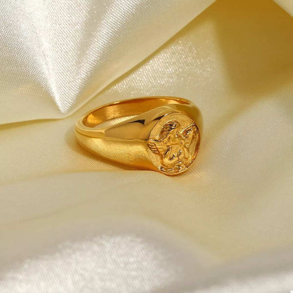 18K Gold-Plated Cupid Ring - Trendsi - Flyclothing LLC