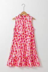 Printed Mock Neck Sleeveless Dress - Trendsi - Flyclothing LLC