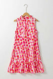 Printed Mock Neck Sleeveless Dress - Trendsi - Flyclothing LLC